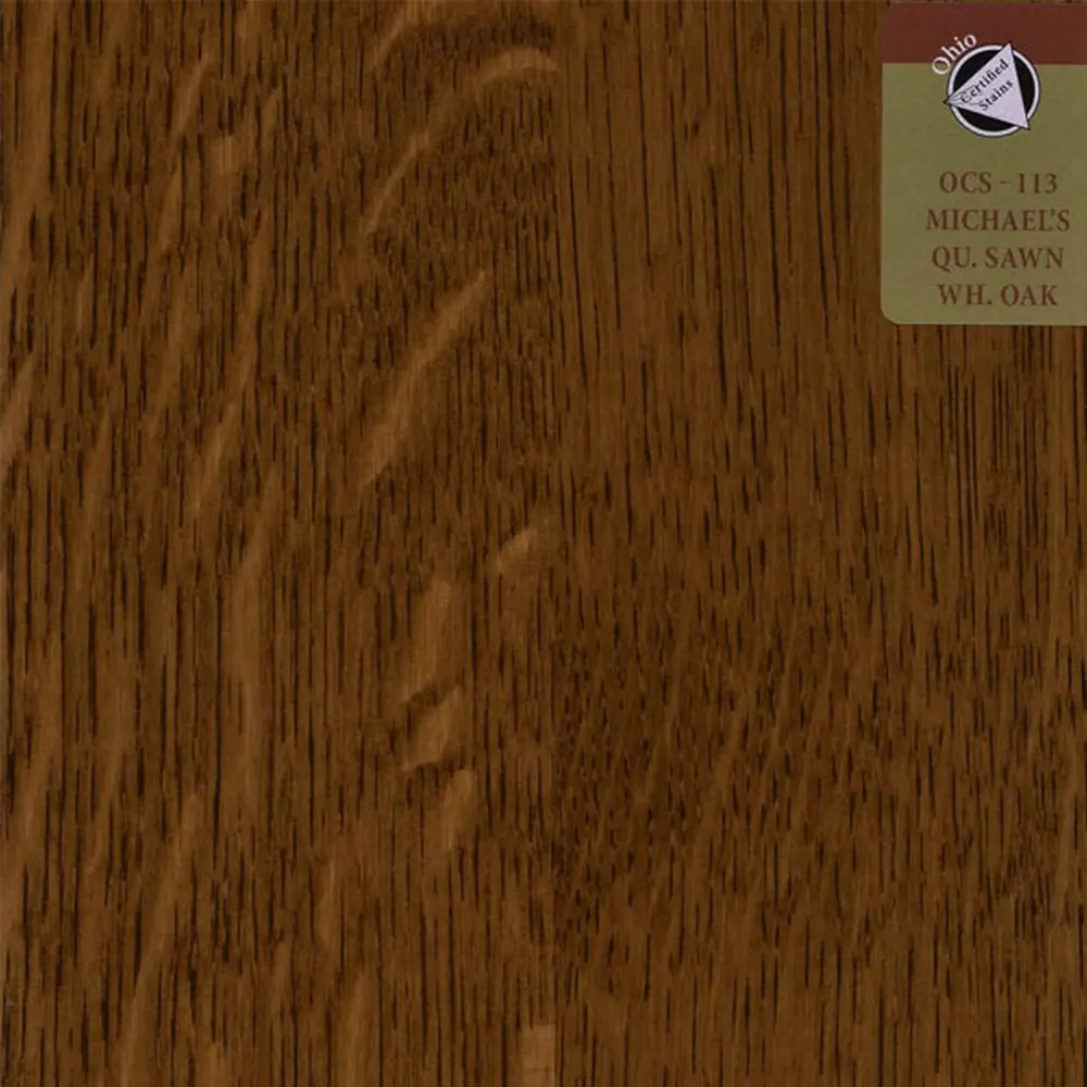 OCS-113 Michaels stain on Quartersawn White Oak