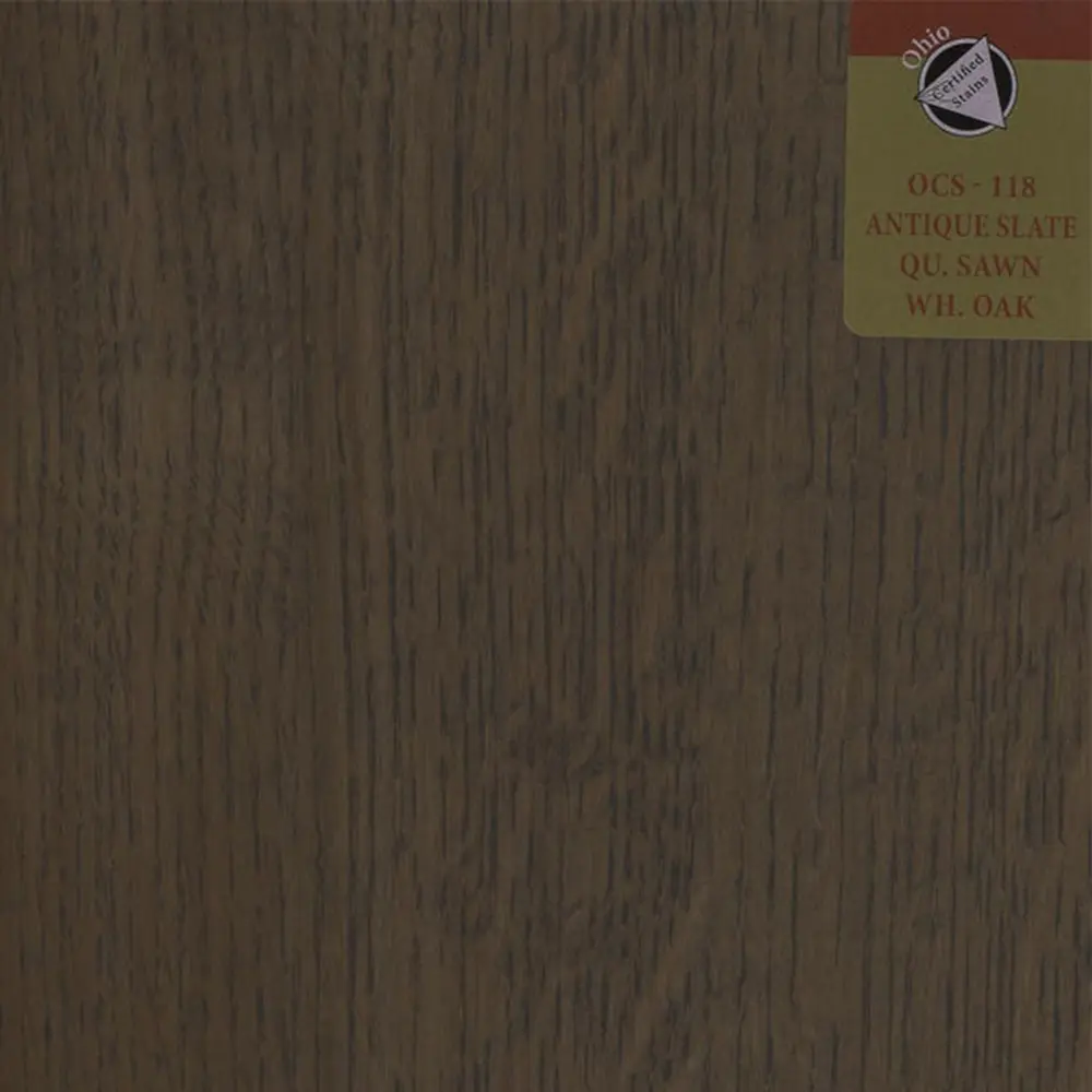 OCS-118 Antique Slate stain on Quartersawn White Oak