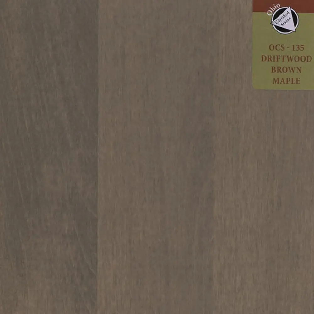 OCS-135 Driftwood stain on Brown Maple