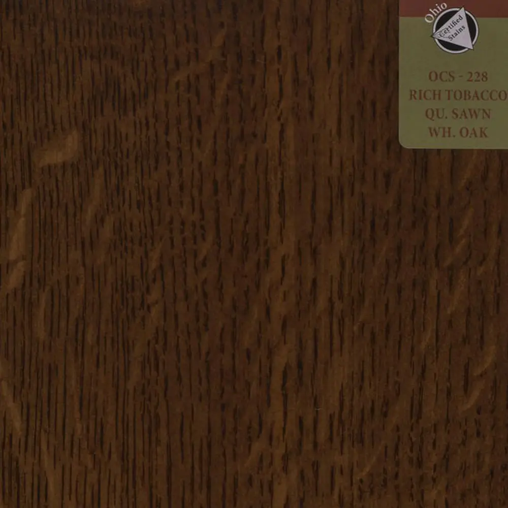 OCS-228 Rich Tobacco stain on Quartersawn White Oak
